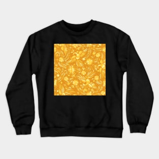 Mexican embroidery golden seamless pattern Crewneck Sweatshirt